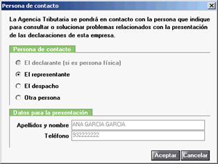Persona de contacto