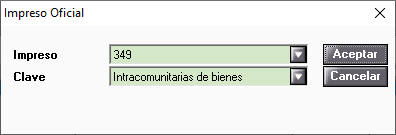 Prestación intracomunitaria de bienes Impreso