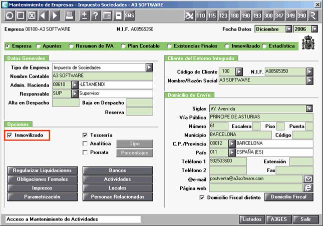 Mantenimiento de empresa
