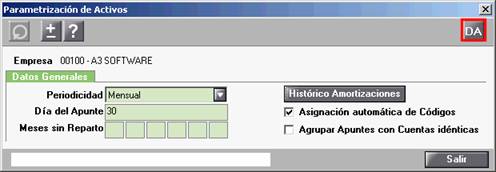 Parametrización de activos