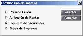 Cambiar tipo de empresa