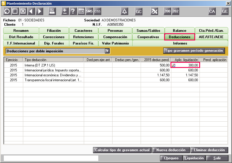 Deduccion por doble imposicion interna manual