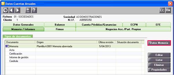 Datos memoria