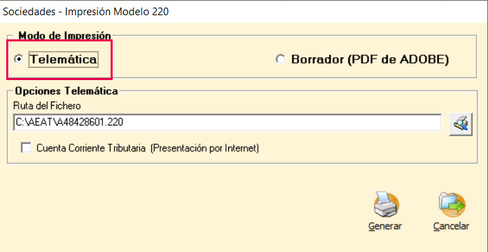 opcion telematica