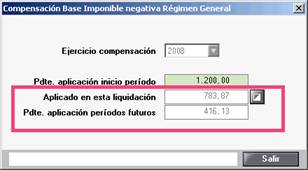 Compensación Base Imponible negativa Régimen General