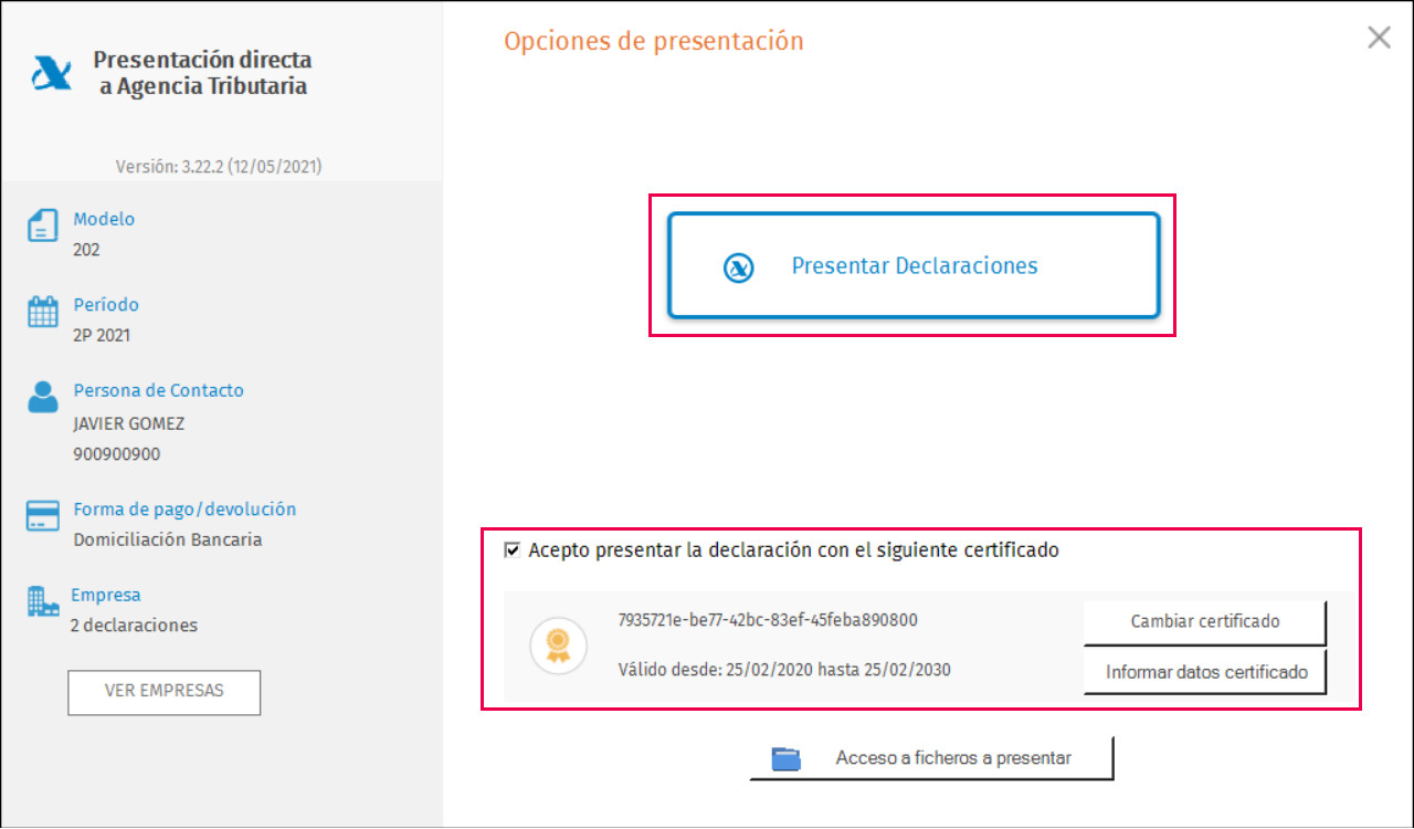 presentar