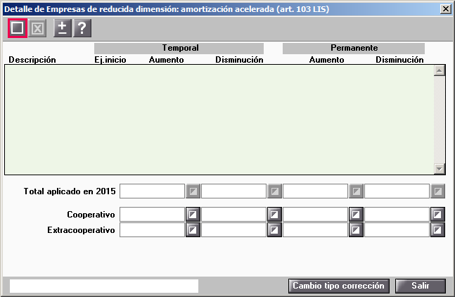 Detalle de Empresa de reducida dimensión: amortización acelerada