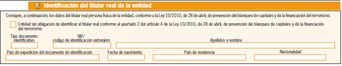 identificación del titular real de la entidad