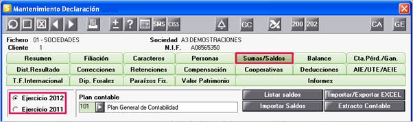 Sumas y Saldos en el Mantenimiento de Declaraciones