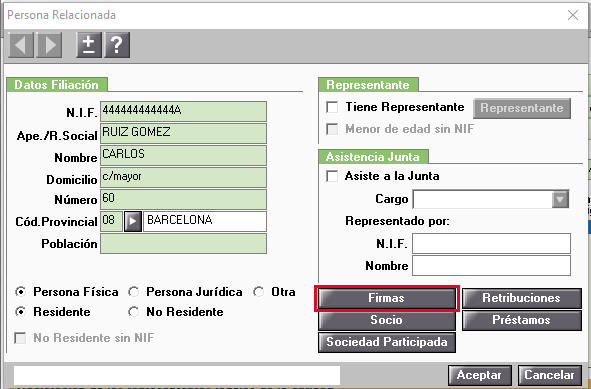 datos personas relacionadas