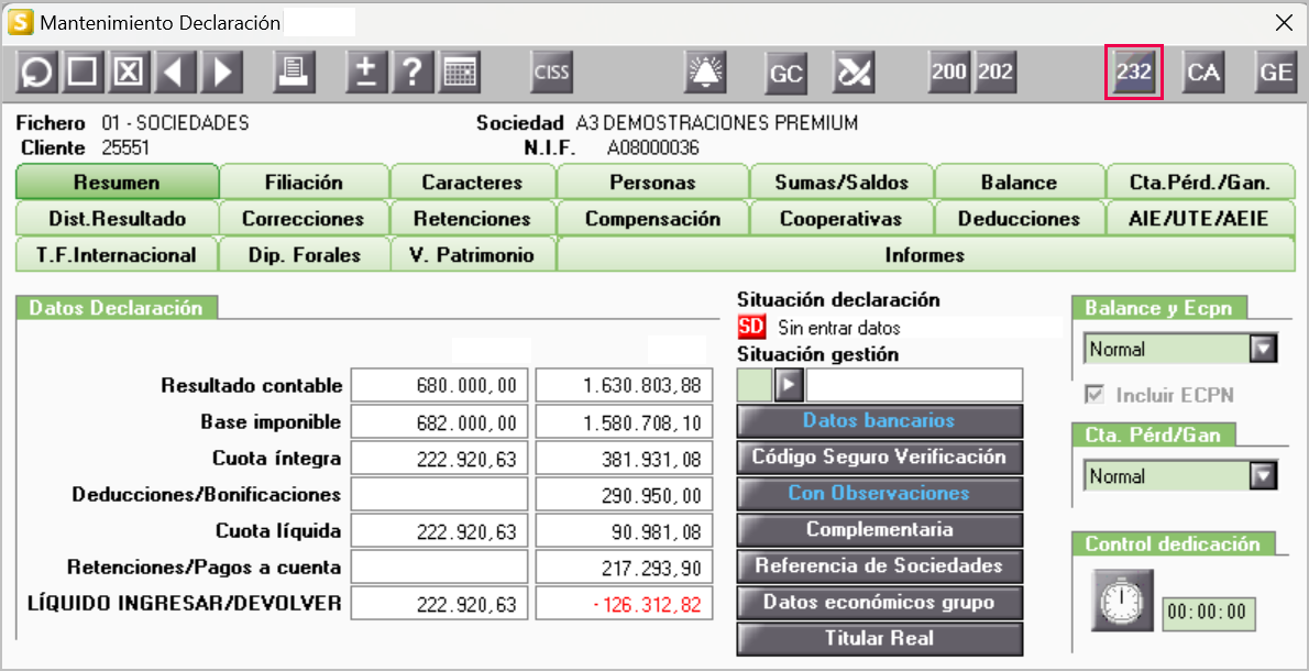 modelo 232 a3asesor soc