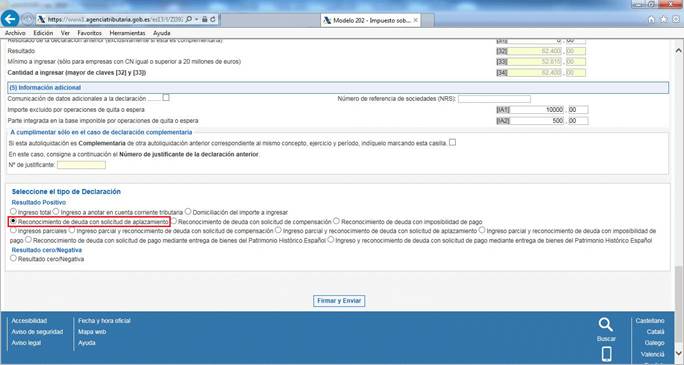 Página web de la AEAT Modelo 202