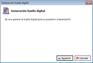 Generación huella