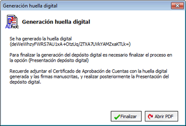 Generación huella