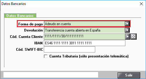 Datos Bancarios Adeudo en cuenta