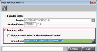 importar saldos excel
