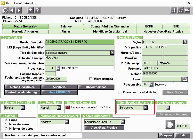 Datos Cuentas Anuales Identificacion titular real