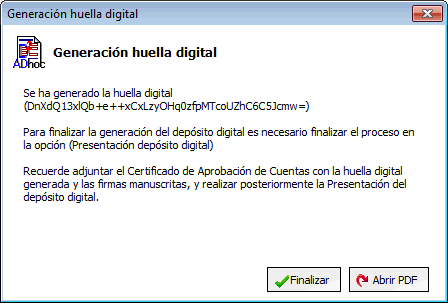 Generación huella digital