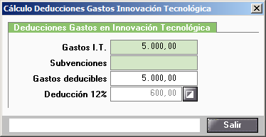 Calculo Deducciones Gastos Innovacion Tecnologica