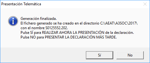 Aviso presentacion telematica