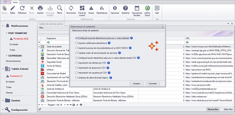 asistente configuración copiar buzones