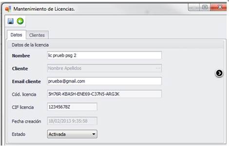 Mantenimiento de Licencias