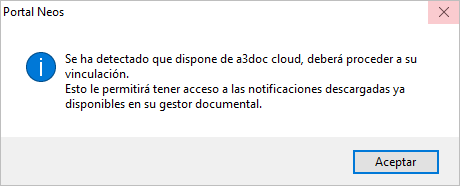 pantalla vinculacion con a3doc cloud