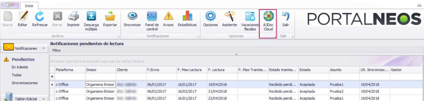 acceso a3doc desde portal neos