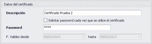 Datos del certificado