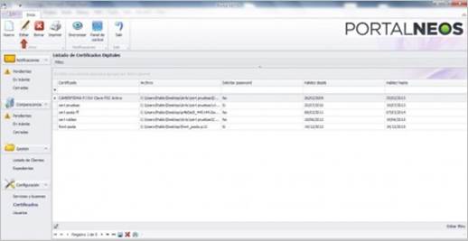 Editar Certificados Digitales