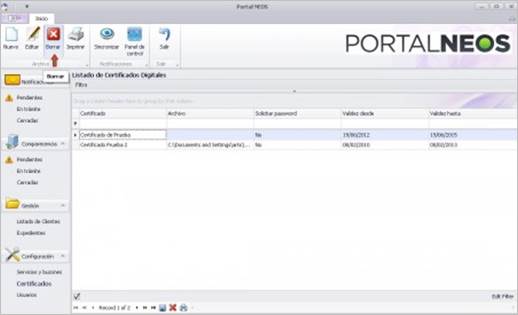 Borrar Certificados Digitales