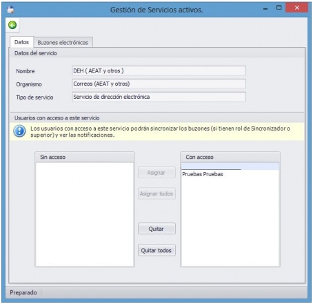 Gestión de Servicios Activos