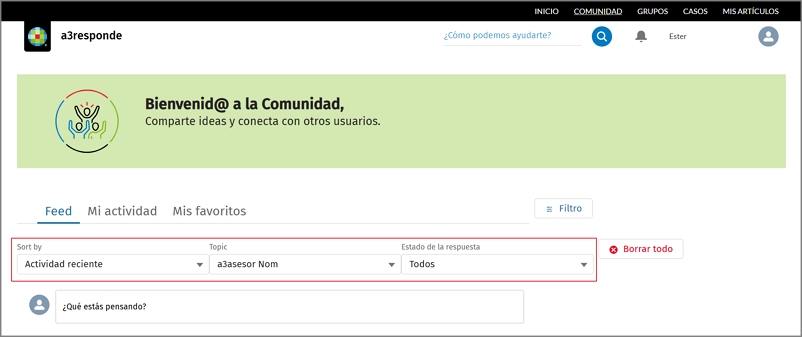 Bienvenidos a la comunidad