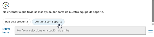 acceso a contacta con soporte