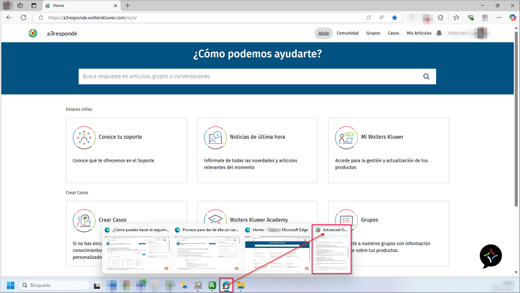 Cómo volver a la pantalla del Asistente Virtual (chatbot) de a3responde