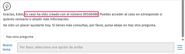 mensaje caso