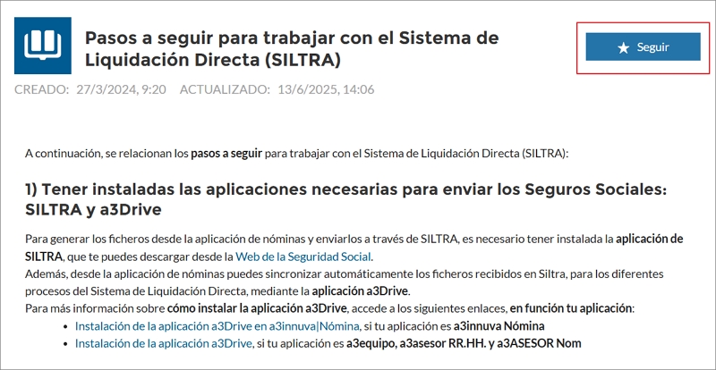 seguir los artículos
