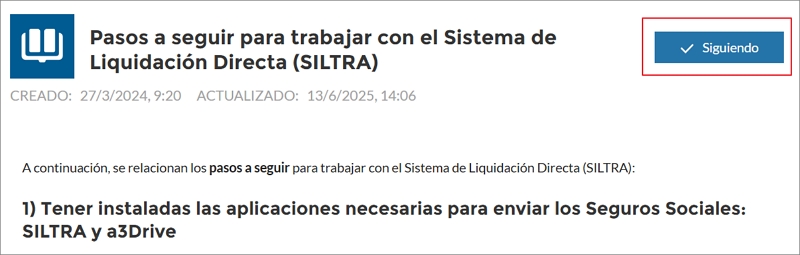 siguiendo artículos