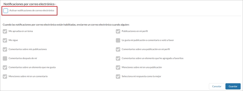 notificaciones desactivadas