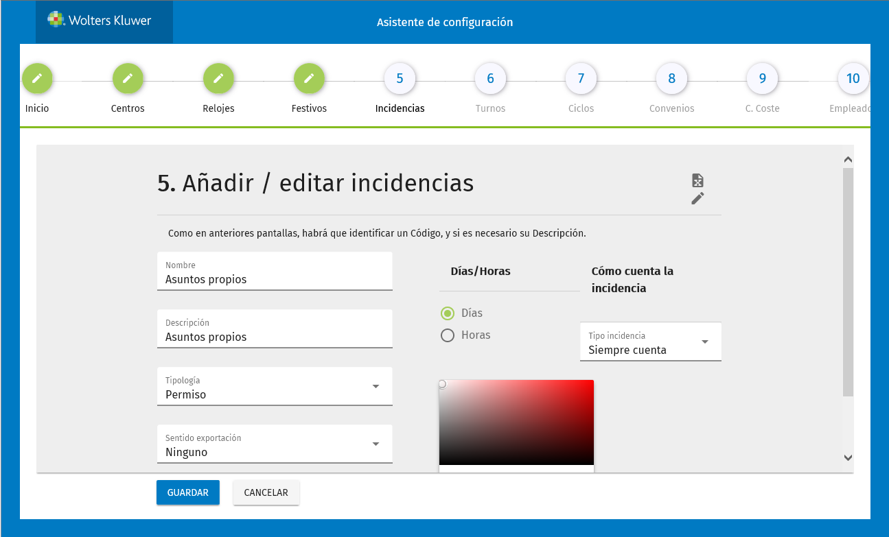 tipo incidencia