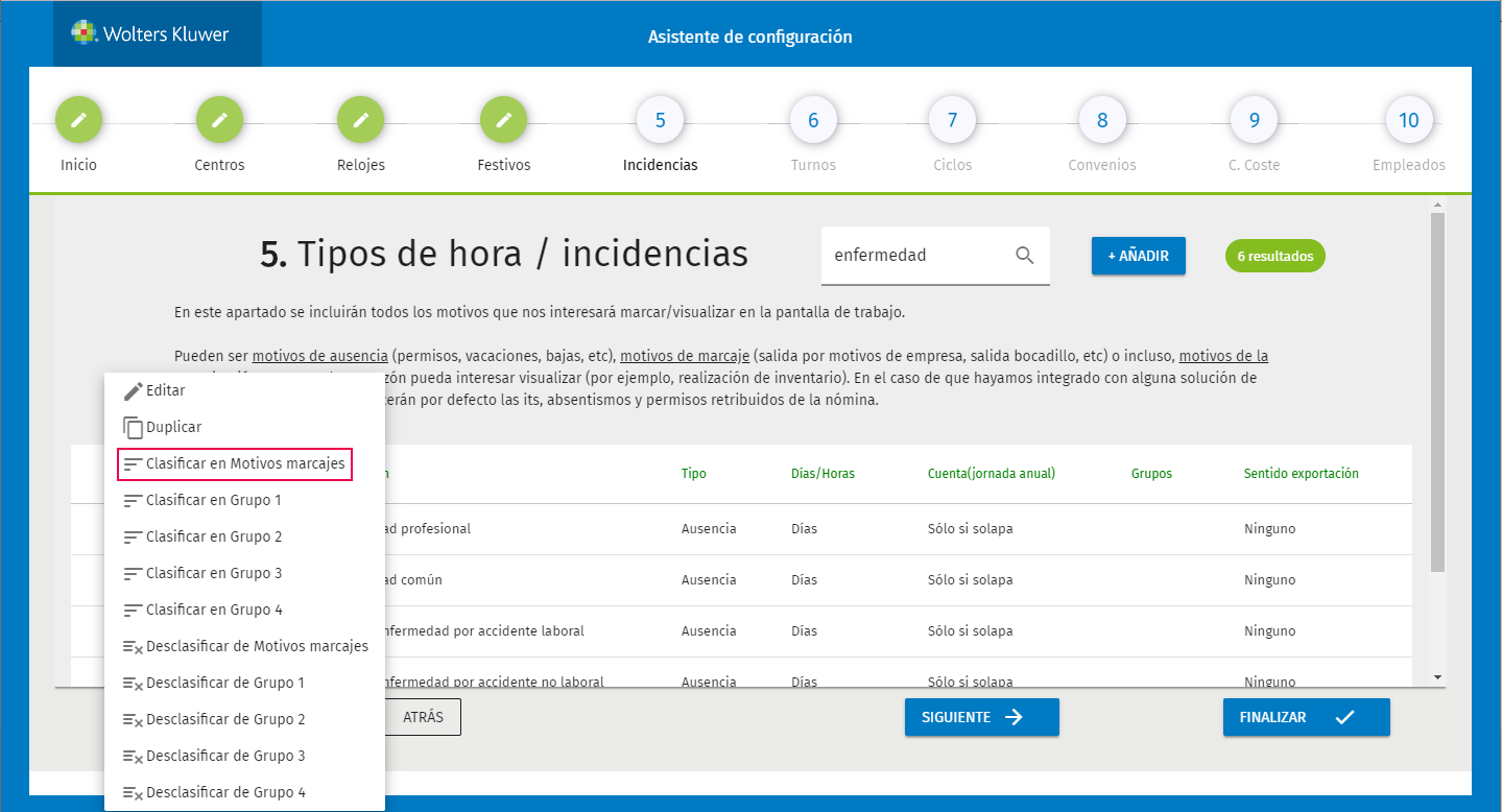 clasificar