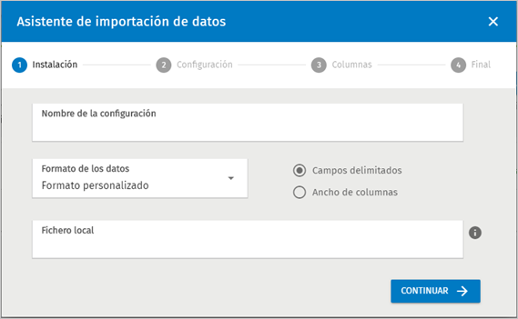 asistente importacion datos