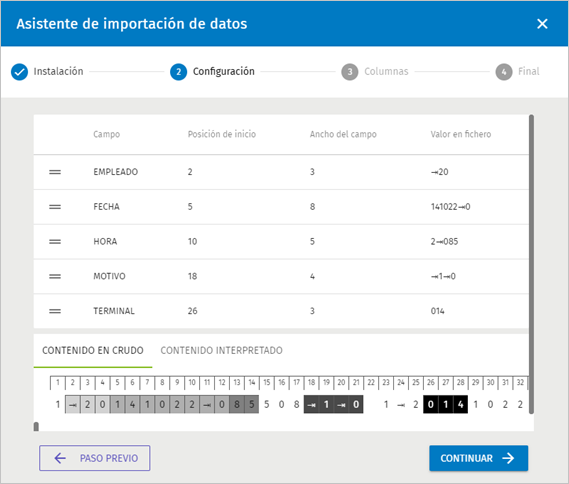configuracion ancho de columna