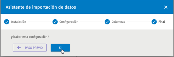 asistente importacion datos configuracion reloj