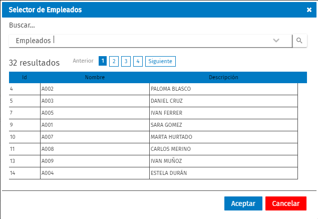 selector empleados