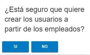 Aviso de confirmación para la creación de usuarios