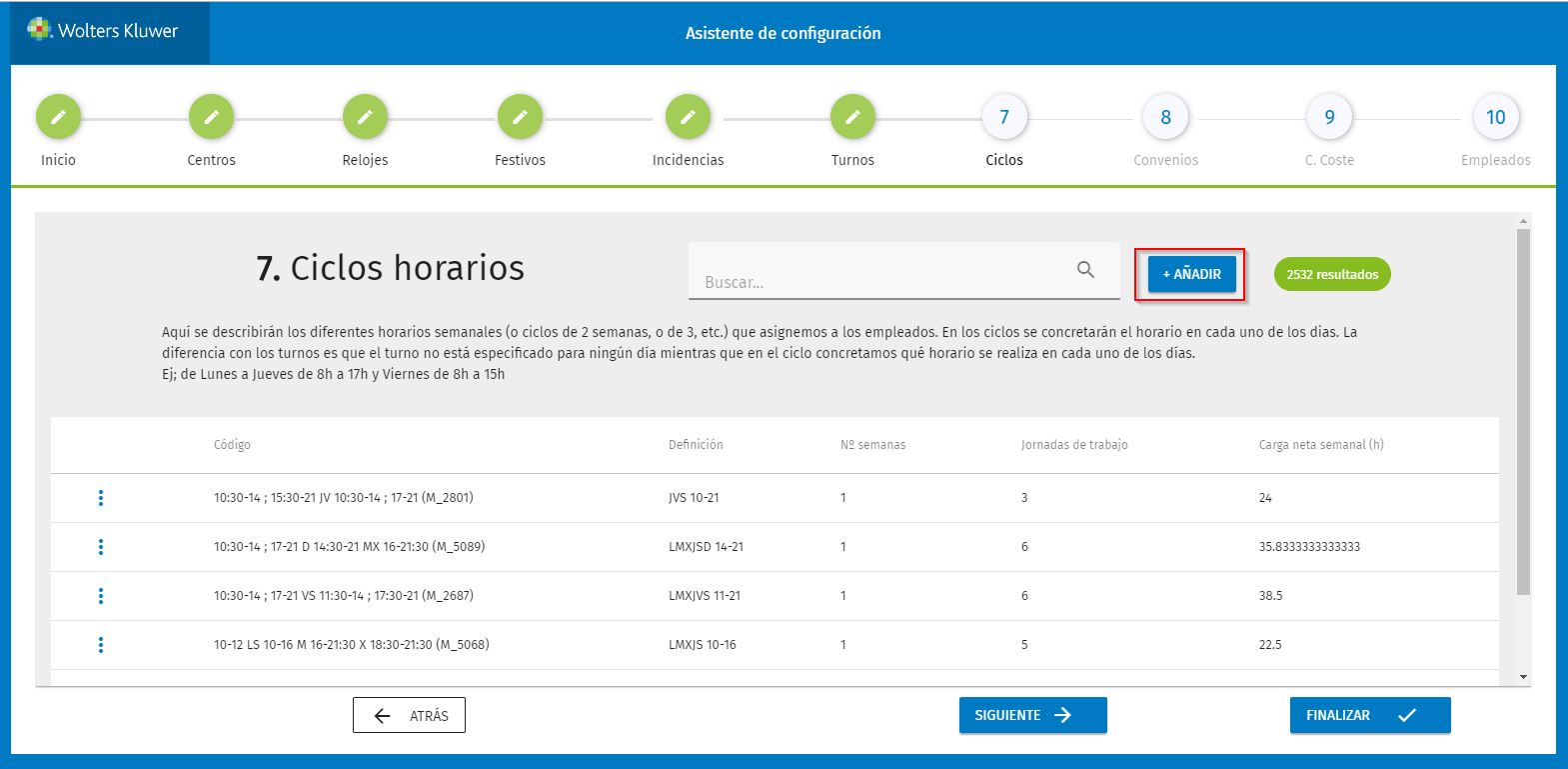 Ciclos horarios