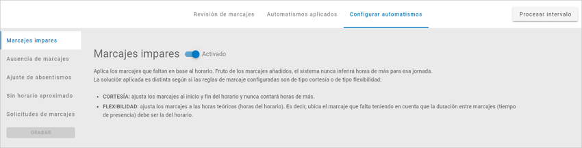 marcajes impares automatismo