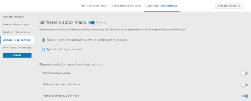 sin horario aproximado automatismos
