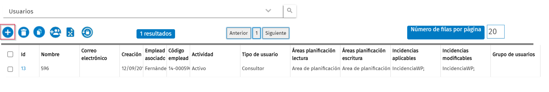 Crear usuario